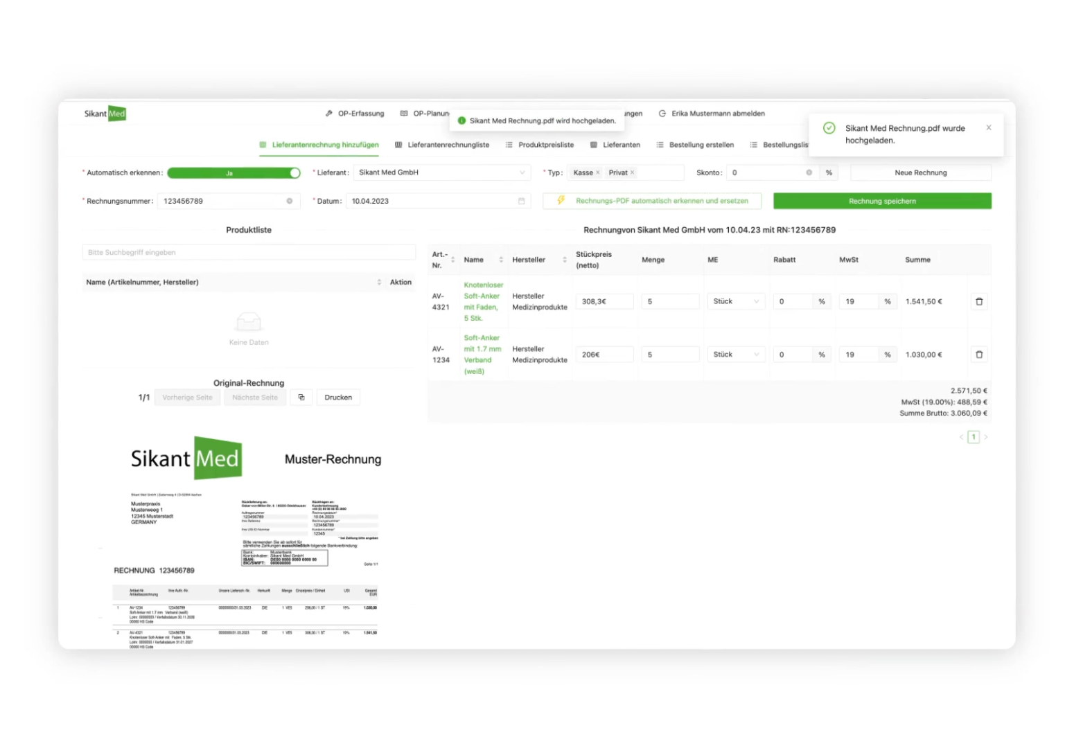 Produktgenaue Rechnungserfassung für optimale Transparenz