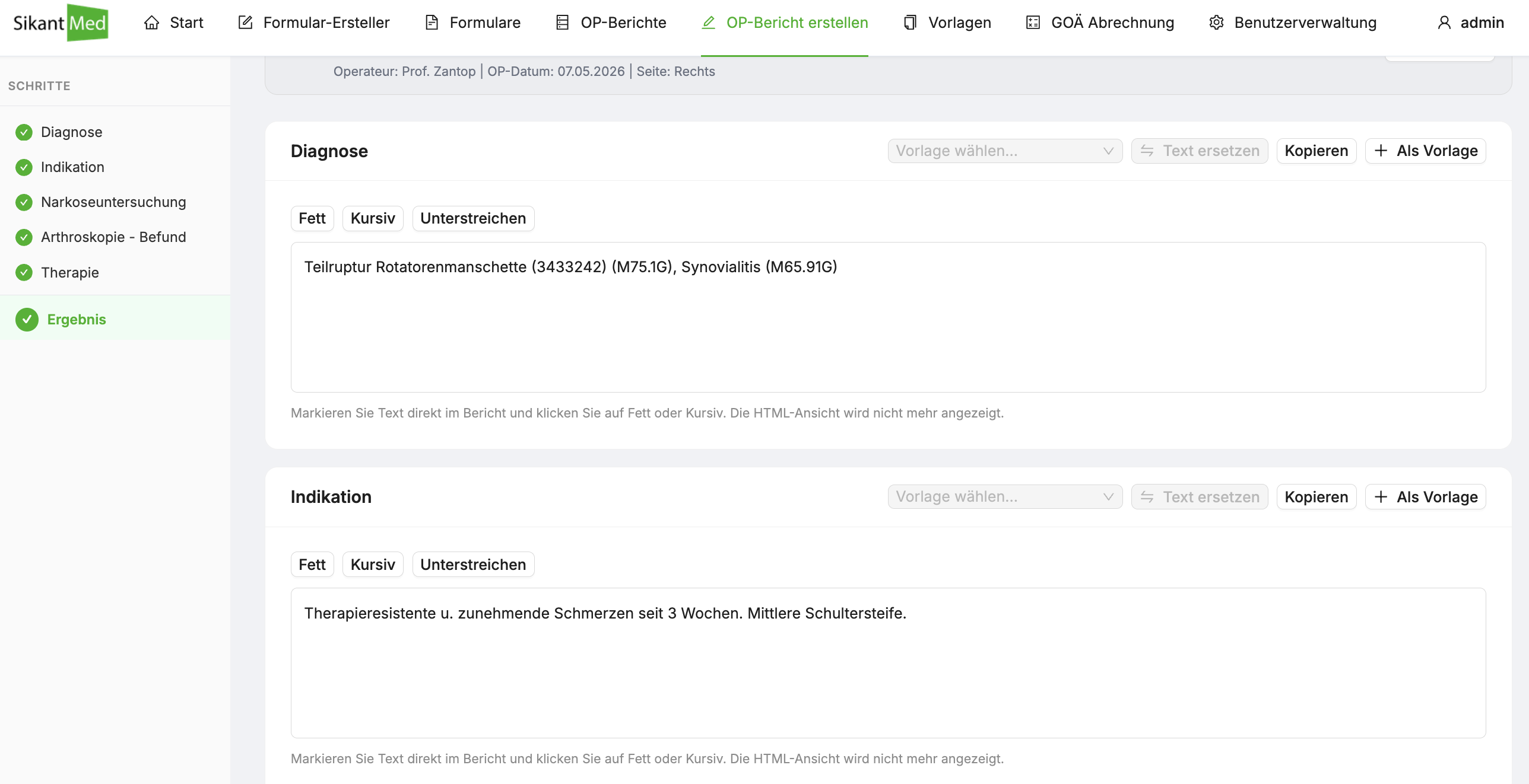 Effiziente Berichtserstellung im klinischen Alltag